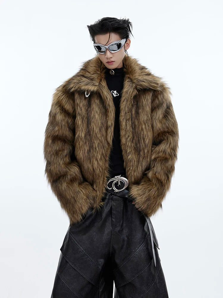 Brown Soft Faux Fur Coat Jacket