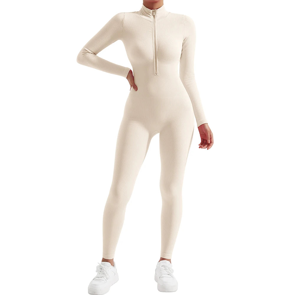 Warm Bodycon Fitted Zipper Jumpsuit