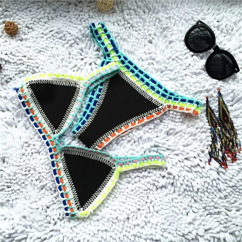Multi-Color Triangle Top Brazilian Bikini