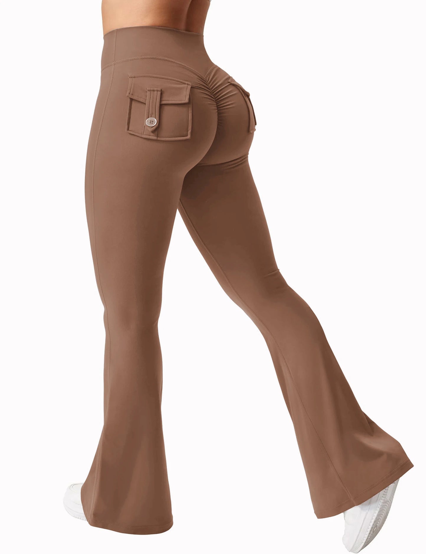 Wide Leg High Stretch Yoga Leggings With Pockets
