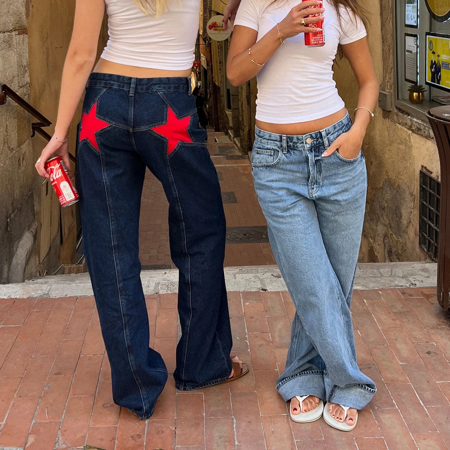 Y2K Vintage Star Pattern Straight Jeans