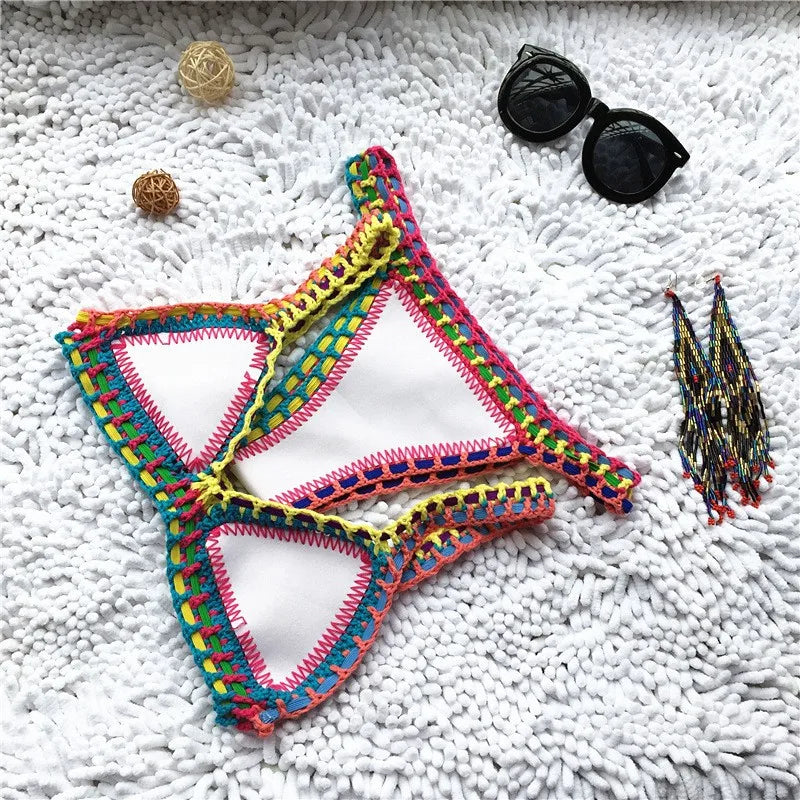 Multi-Color Triangle Top Brazilian Bikini