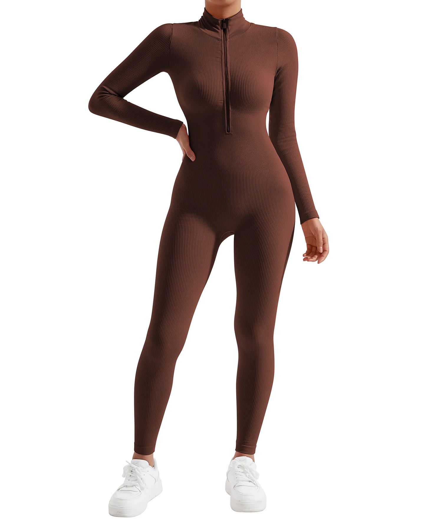 Warm Bodycon Fitted Zipper Jumpsuit