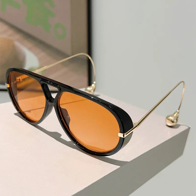 Oversized Vintage Style Pilot Sunglasses