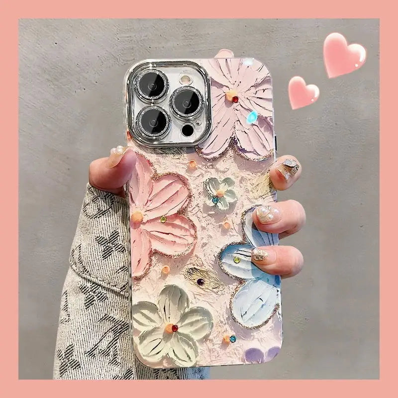 Floral Glitter iPhone Case