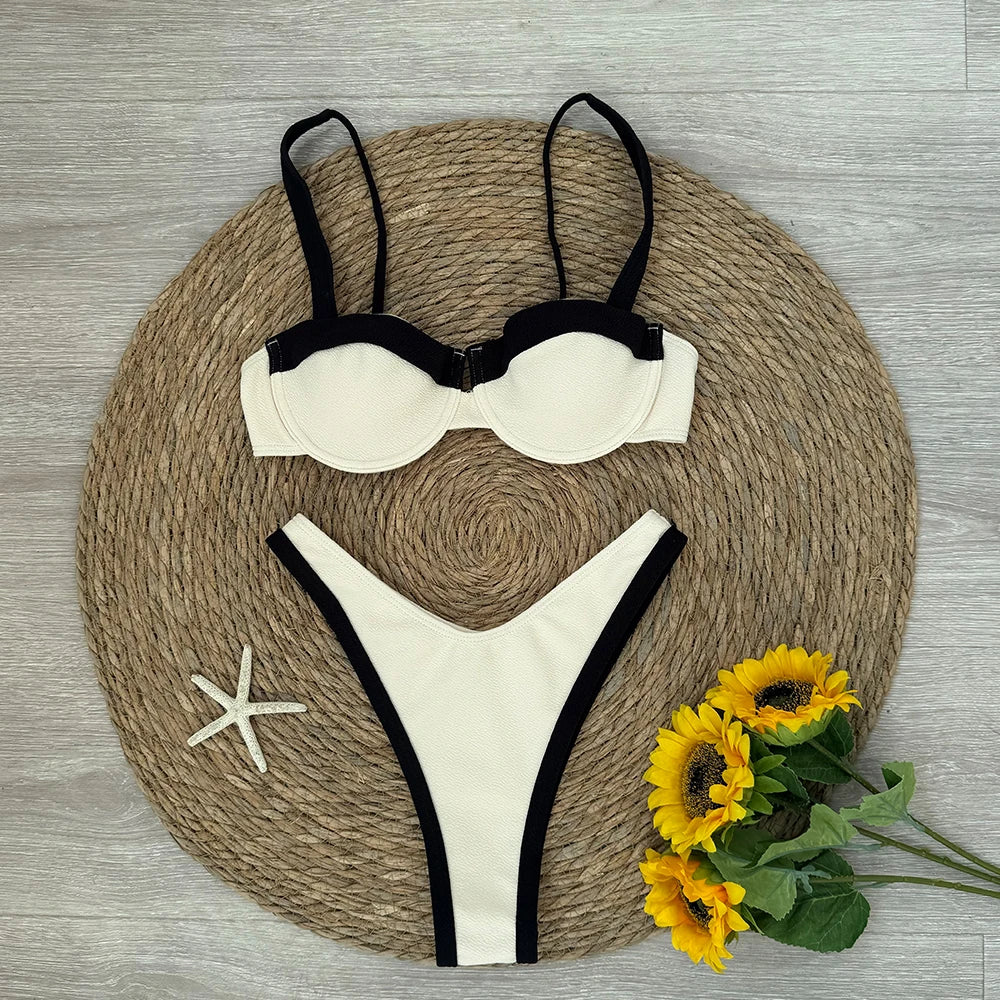 Patchwork Micro Halter Top Cheeky Bikini