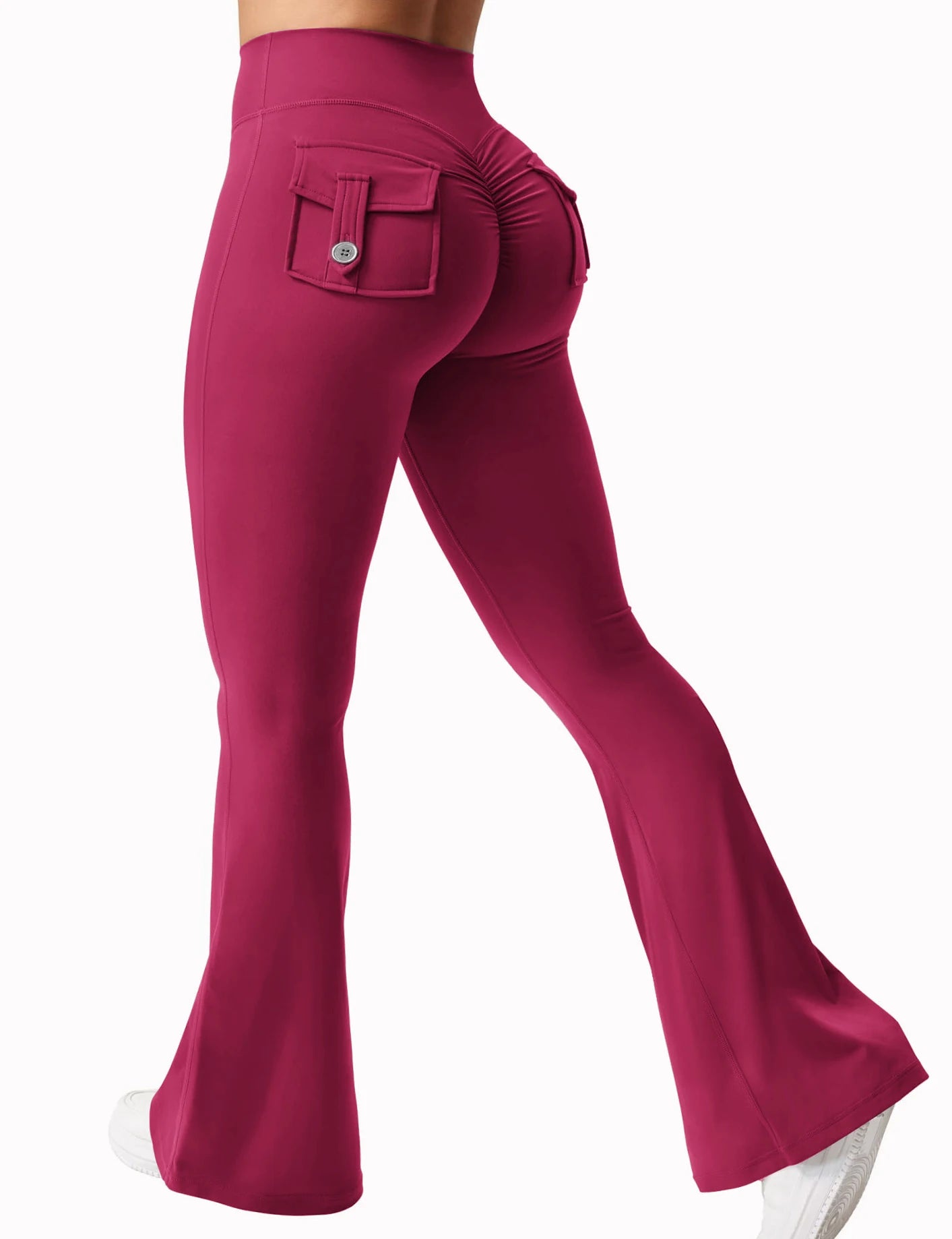 Wide Leg High Stretch Yoga Leggings With Pockets