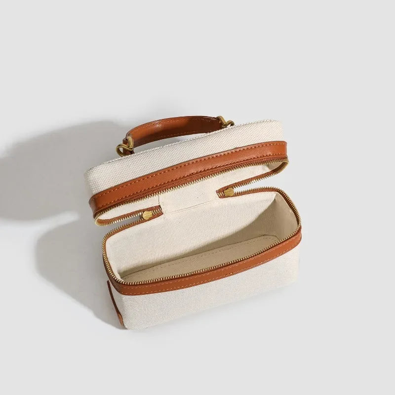 Vintage Designer Style Canvas Crossbody Bag