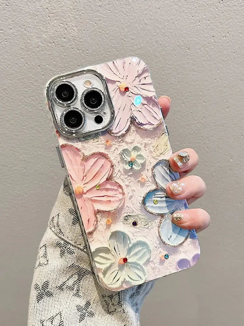 Floral Glitter iPhone Case