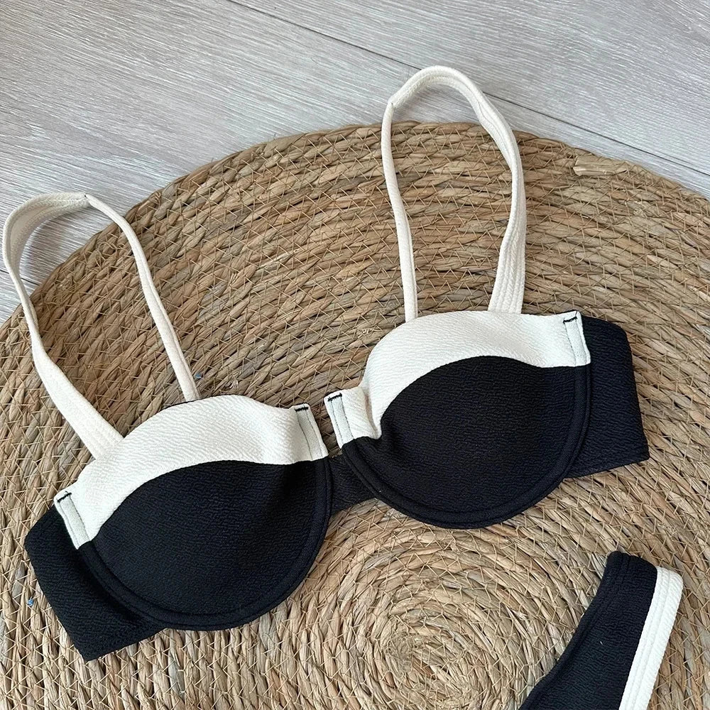 Patchwork Micro Halter Top Cheeky Bikini