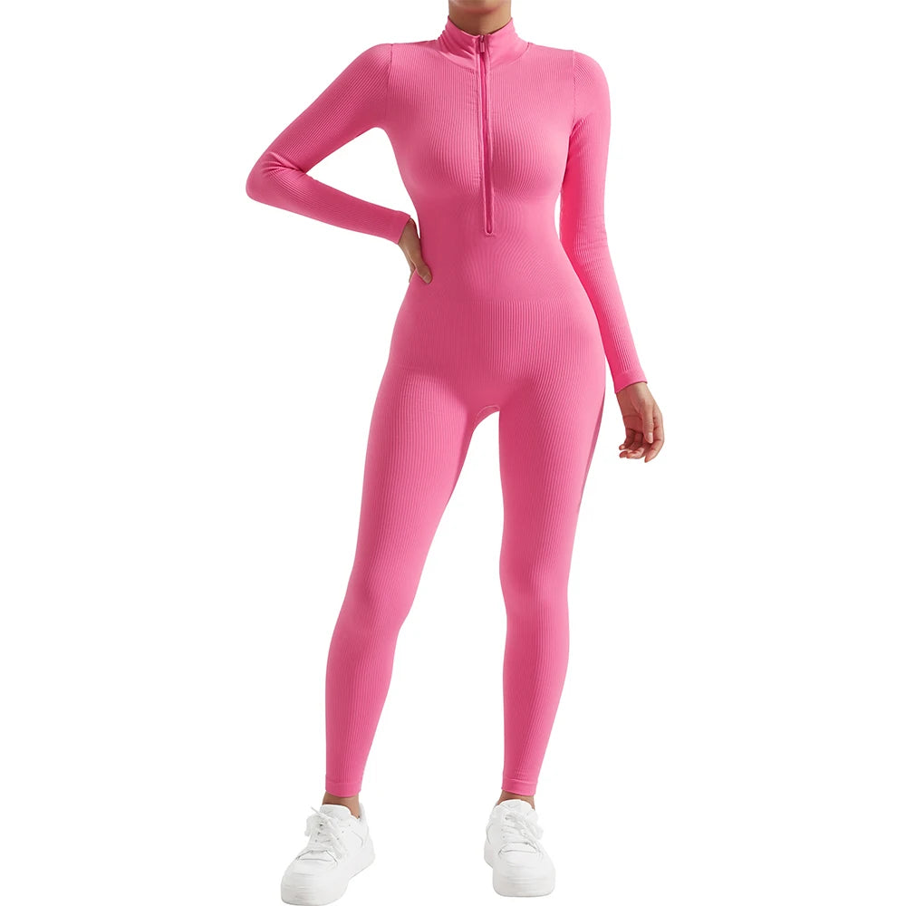 Warm Bodycon Fitted Zipper Jumpsuit