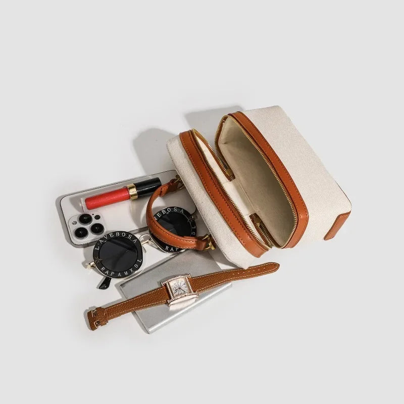 Vintage Designer Style Canvas Crossbody Bag
