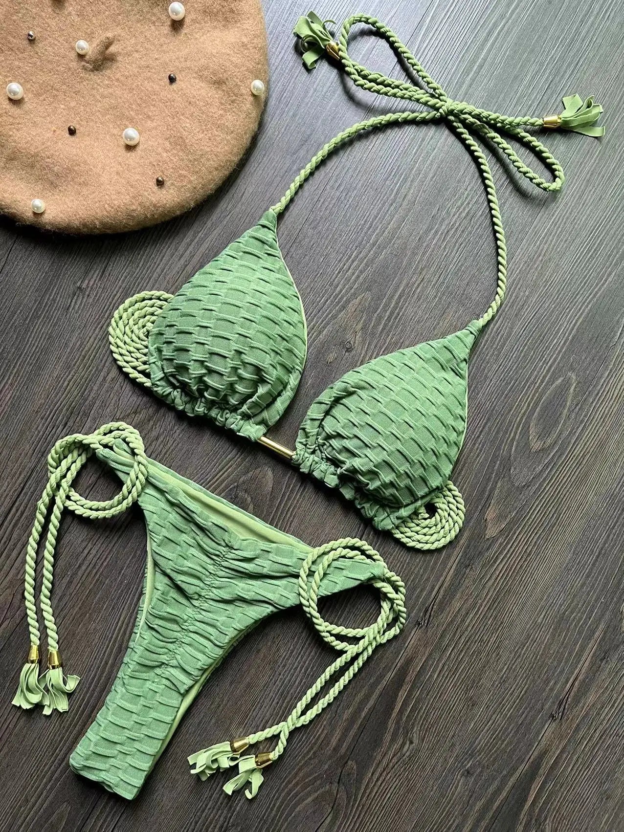 Neon Triangle Top Side-Tie Bikini