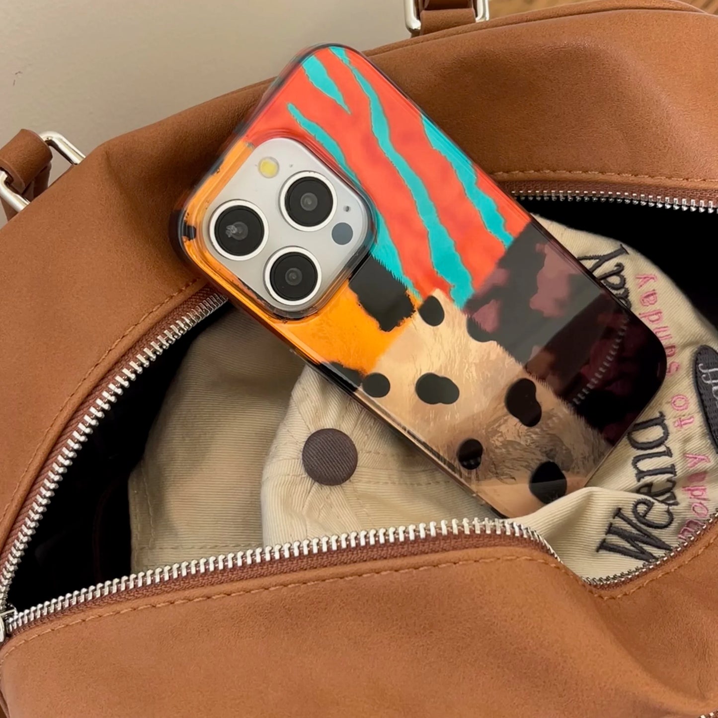 Retro Multi Color Leopard Pattern iPhone Case