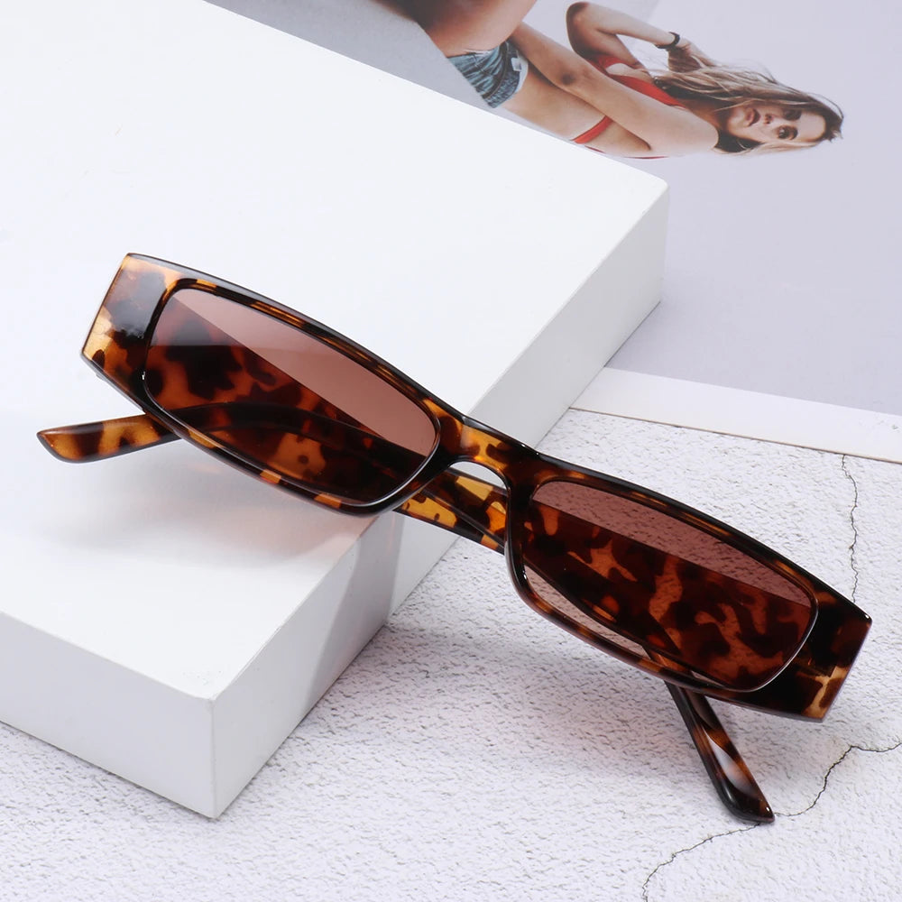 Vintage Rectangle Narrow Sunglasses