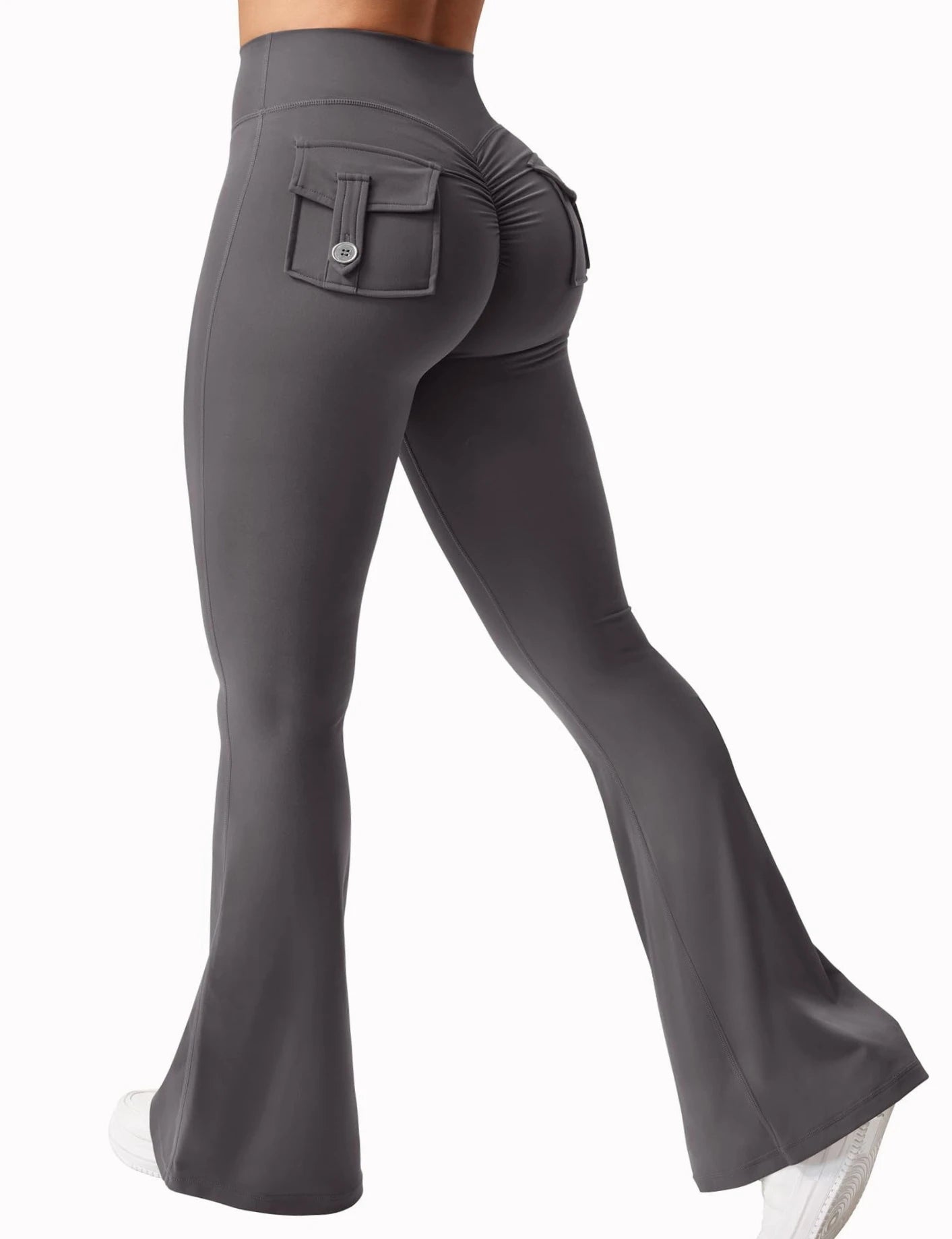 Wide Leg High Stretch Yoga Leggings With Pockets