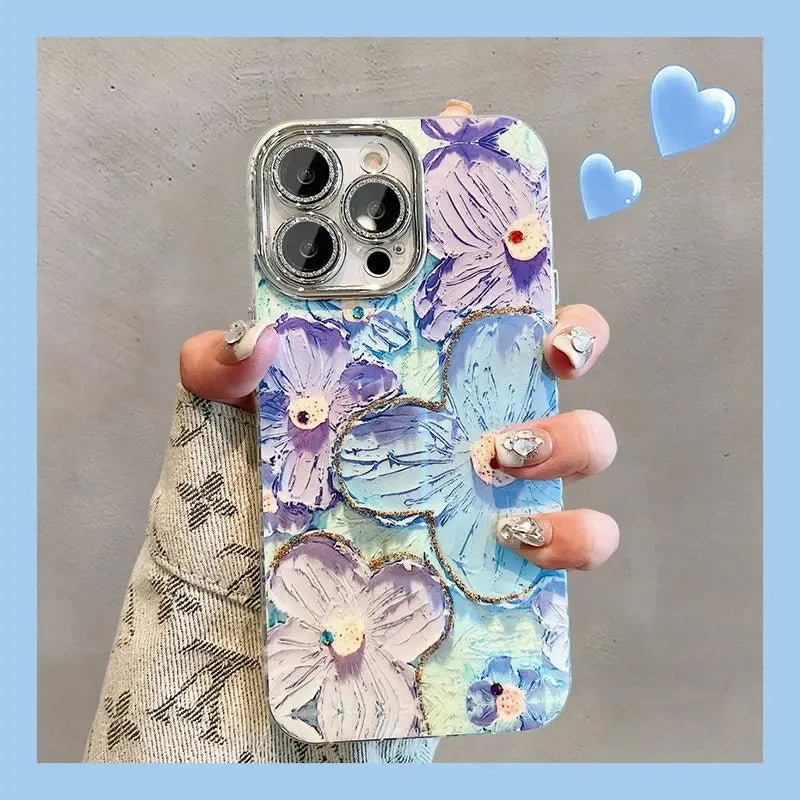 Floral Glitter iPhone Case