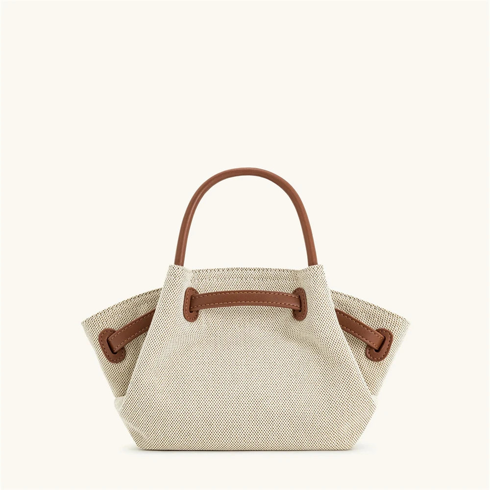 Canvas Brown Crossbody Shoulder Leather Tote Bag