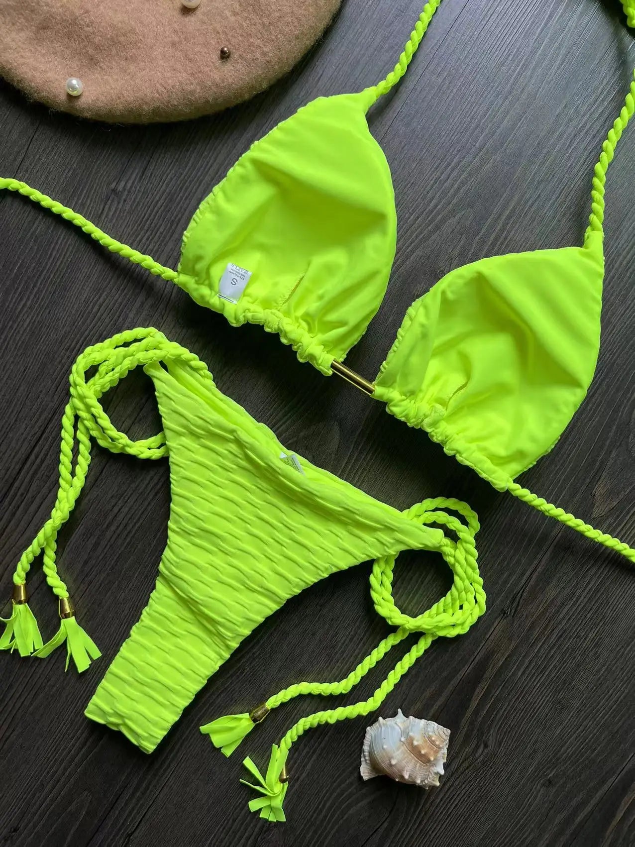 Neon Triangle Top Side-Tie Bikini