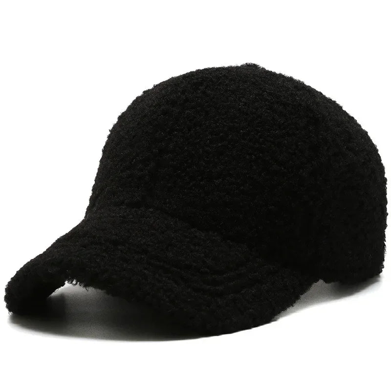 Plush Wool Baseball Cap