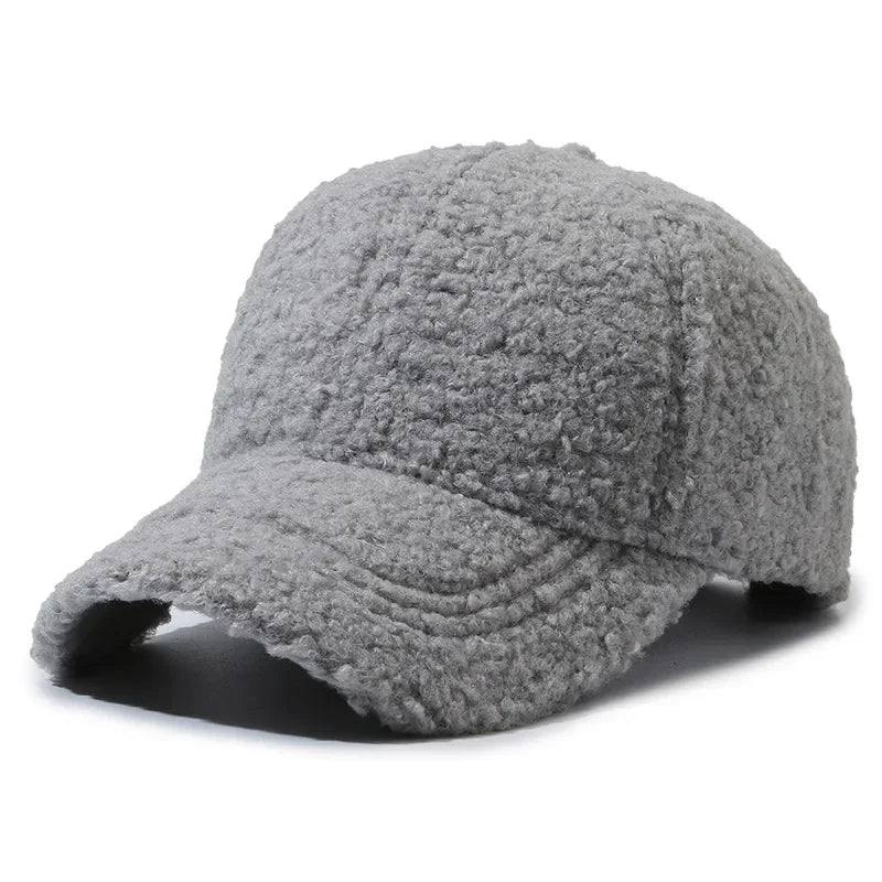 Plush Wool Baseball Cap