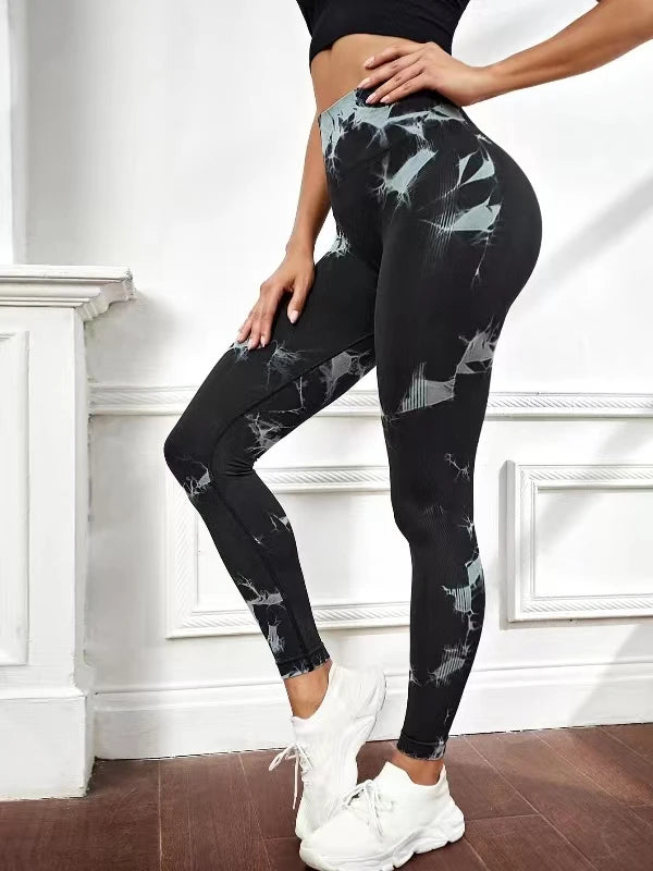 Tie-Dye Seamless High-Waisted Push Up Leggings