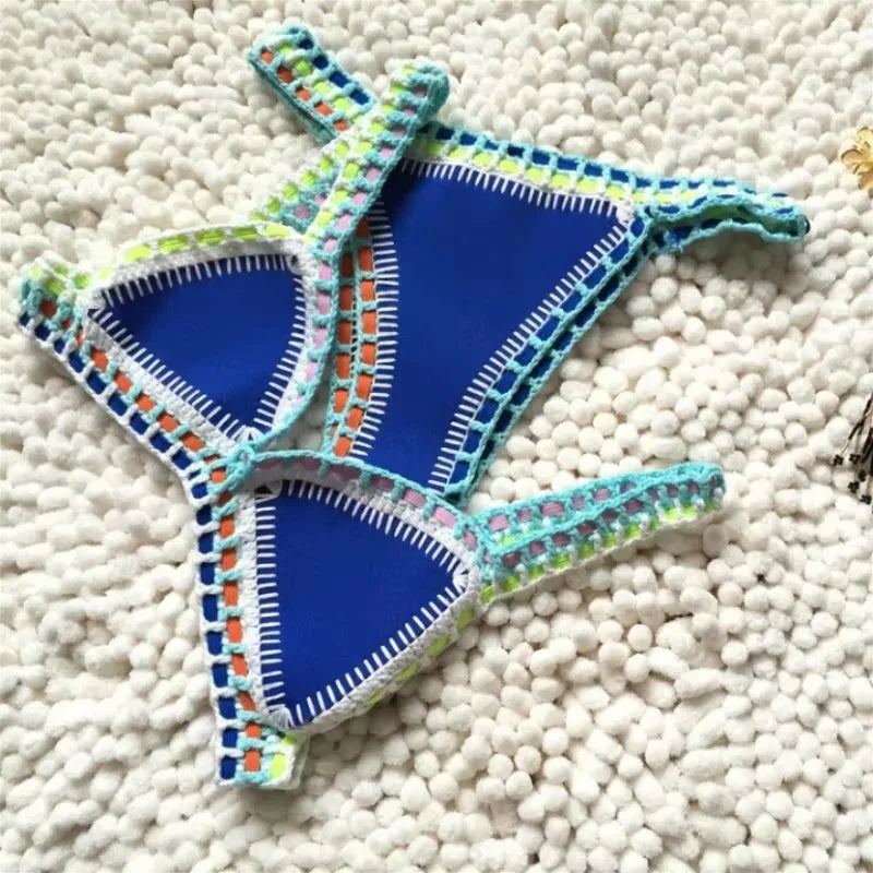 Multi-Color Triangle Top Brazilian Bikini