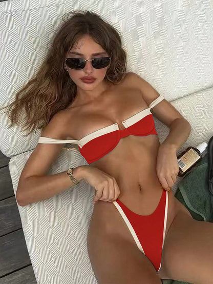 Patchwork Micro Halter Top Cheeky Bikini