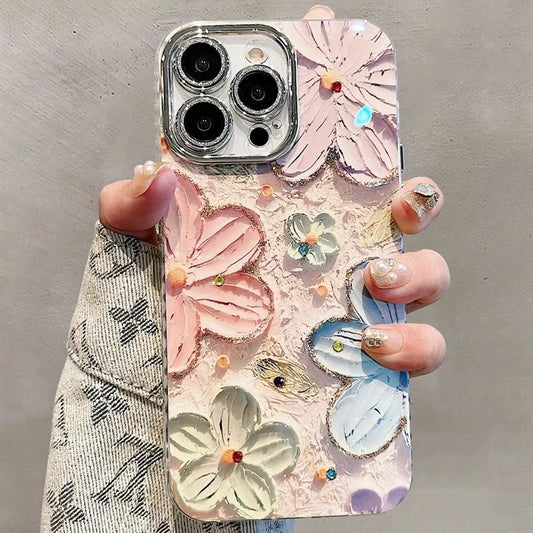 Floral Glitter iPhone Case