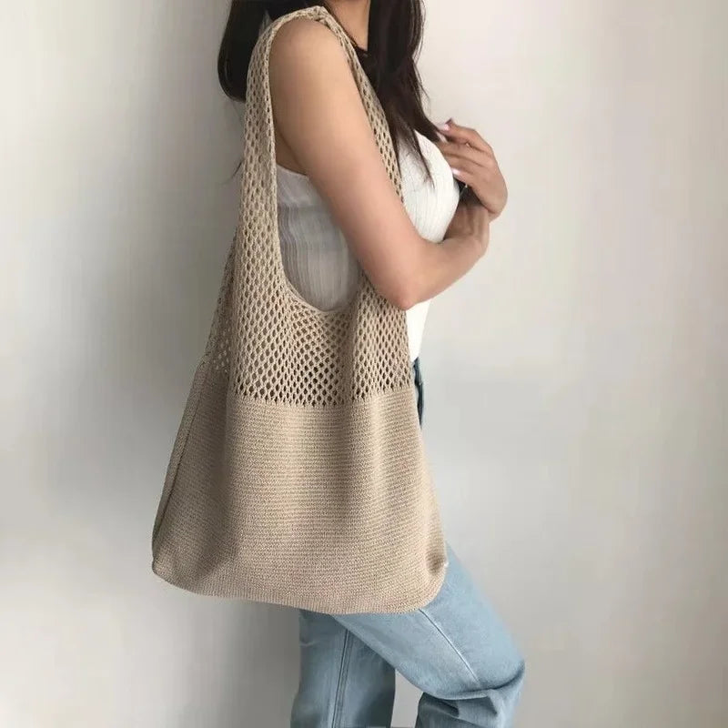 Designer Style Knitted Tote Bag