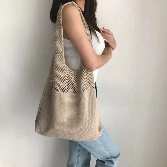 Designer Style Knitted Tote Bag