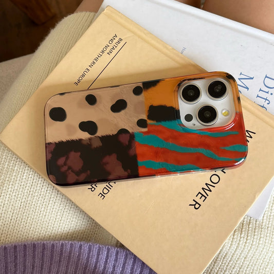 Retro Multi Color Leopard Pattern iPhone Case