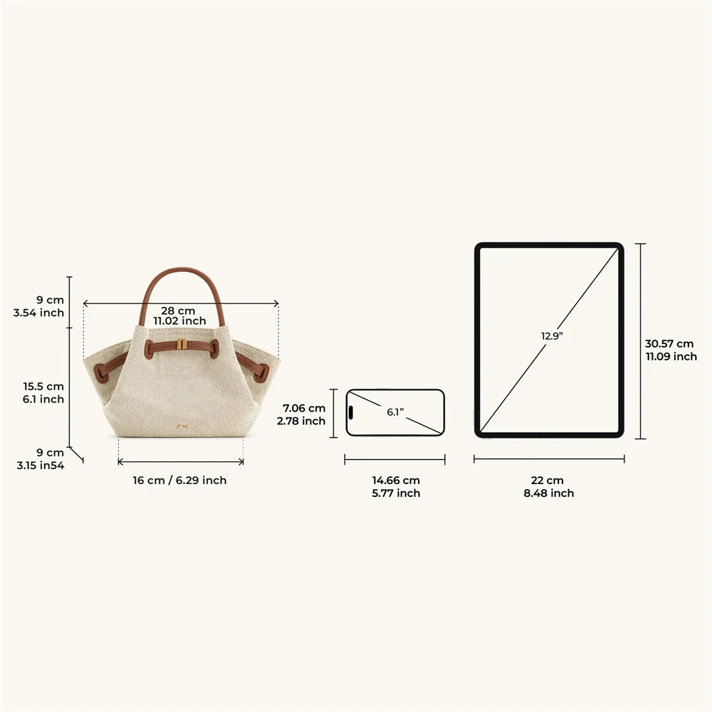 Canvas Brown Crossbody Shoulder Leather Tote Bag