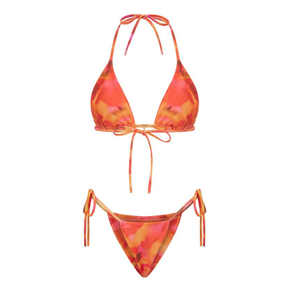 Tropical Triangle Top Side-Tye Thong Bottom Bikini
