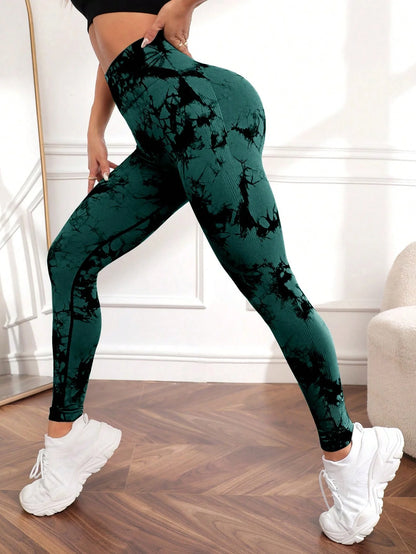 Tie-Dye Seamless High-Waisted Push Up Leggings
