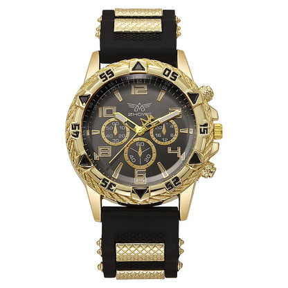 Luxury Stainless Steel Quartz Silicone Watch