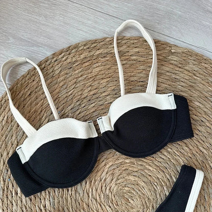 Patchwork Micro Halter Top Cheeky Bikini