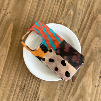 Retro Multi Color Leopard Pattern iPhone Case