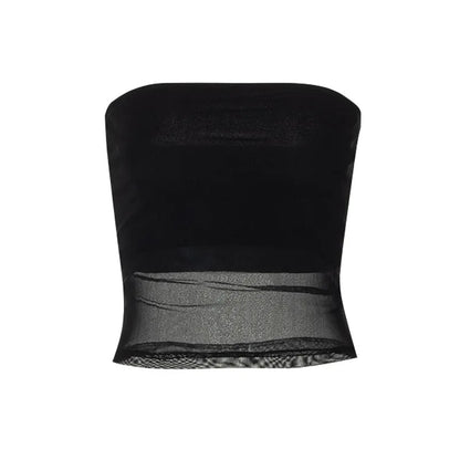 Mesh Corset Black Crop Top
