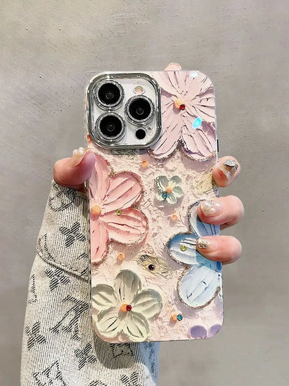 Floral Glitter iPhone Case
