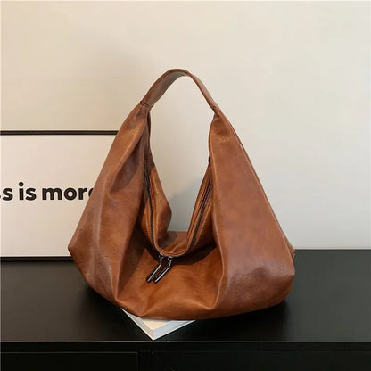 Oversized Soft Leather Shoulder Bag