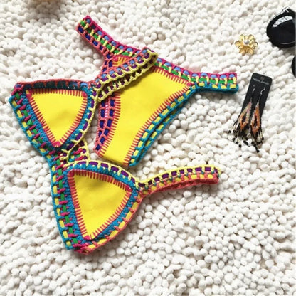 Multi-Color Triangle Top Brazilian Bikini