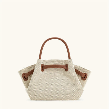 Canvas Brown Crossbody Shoulder Leather Tote Bag