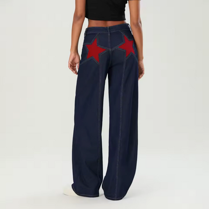 Y2K Vintage Star Pattern Straight Jeans