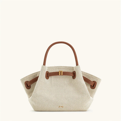 Canvas Brown Crossbody Shoulder Leather Tote Bag