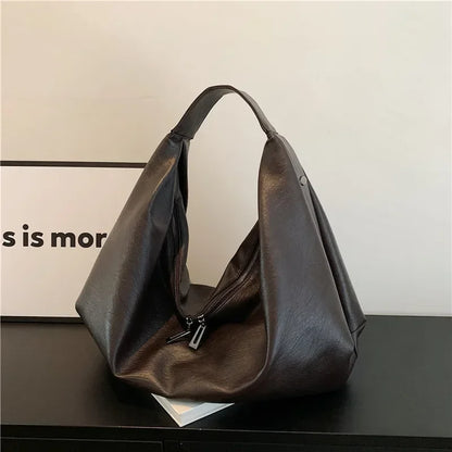 Oversized Soft Leather Shoulder Bag