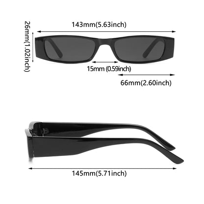 Vintage Rectangle Narrow Sunglasses