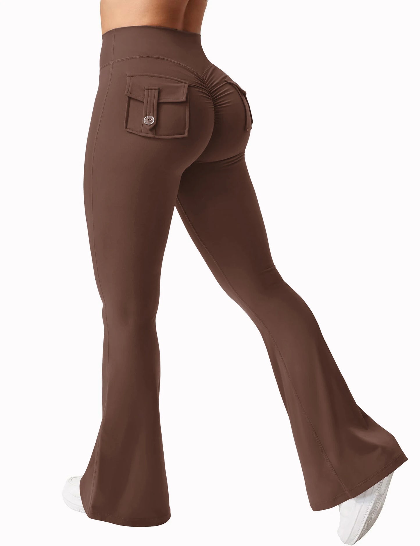 Wide Leg High Stretch Yoga Leggings With Pockets