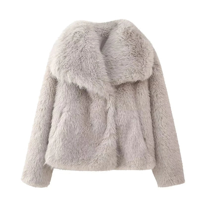 Vintage Casual Faux Fur Jacket