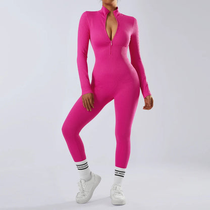 Warm Bodycon Fitted Zipper Jumpsuit